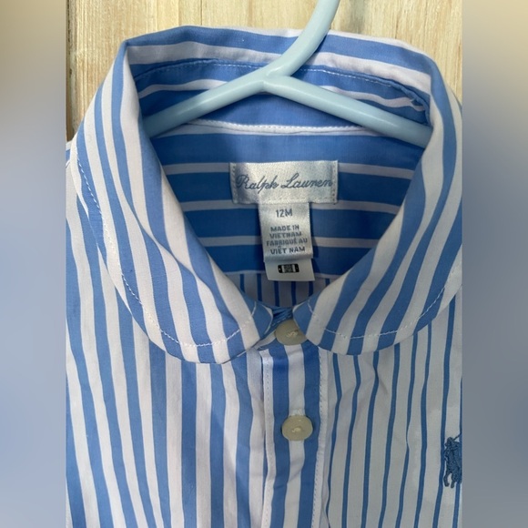 NWT Ralph Lauren Cotton Poplin Fun Shirtdress-12 Months - Picture 5 of 6